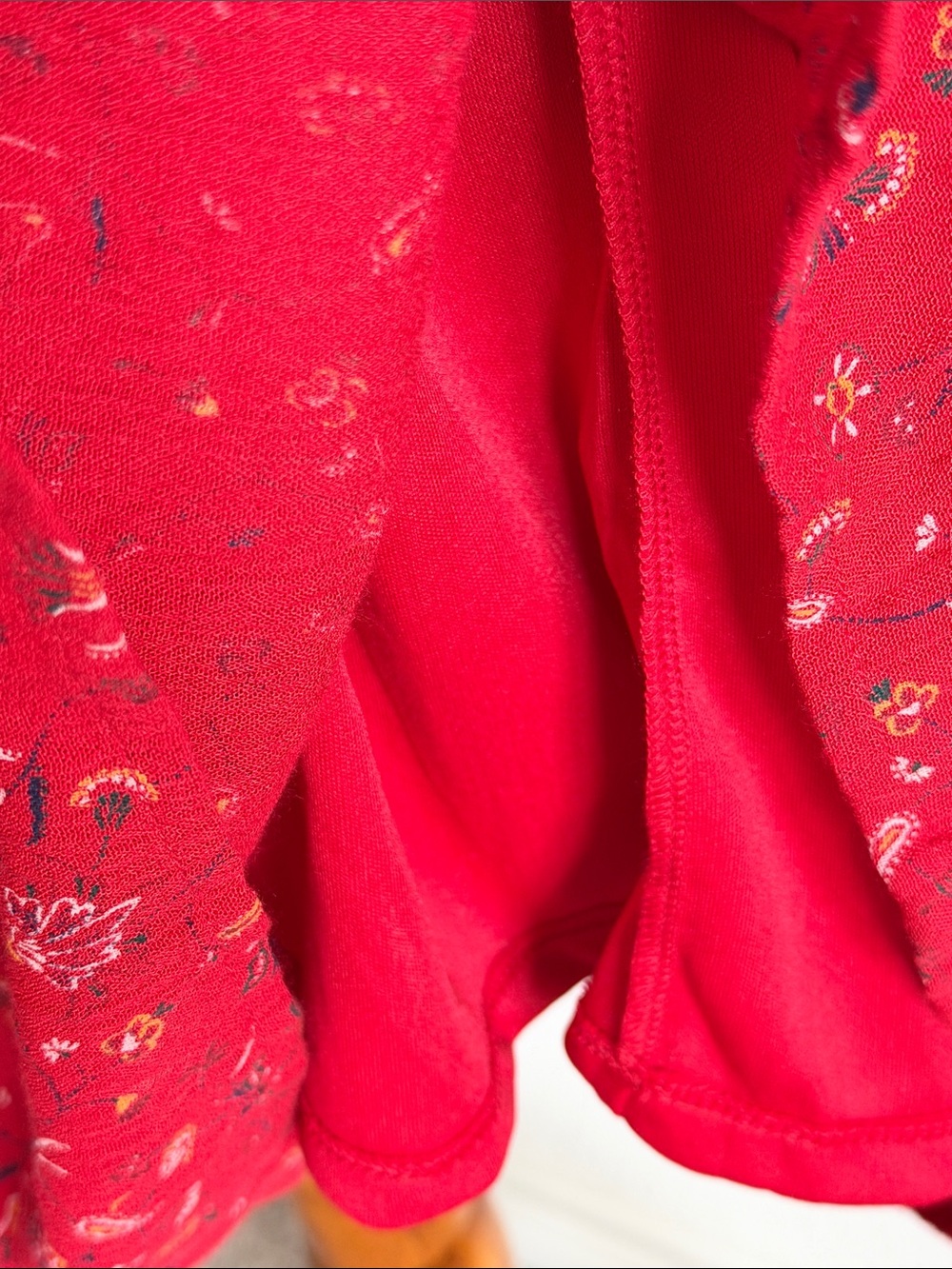Old Navy Red Long-Sleeve Floral Midi Dress - Picture 8 of 10